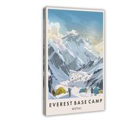 GAPKJGTS Everest Base Camp - Póster de lona de viaje, decoración de dormitorio, paisaje, oficina, habitación, regalo, 60 x 90 cm