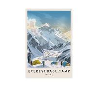GAPKJGTS Everest Base Camp - Póster de lona de viaje, decoración de dormitorio, paisaje, oficina, habitación, regalo, 60 x 90 cm