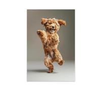 GAPKJGTS Goldendoodle - Lienzo decorativo para pared, diseño de perro bailando, para decoración de sala de estar, dormitorio, 60 x 90 cm