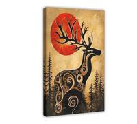 GAPKJGTS Haida Elk Nobility And Grace - Póster de lienzo para decoración de dormitorio, oficina, habitación, regalo, 30 x 45 cm