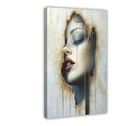 GAPKJGTS Lienzo abstracto agrietado con lágrimas del payaso para decoración de pared, pinturas para sala de estar, dormitorio, 60 x 90 cm