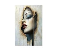 GAPKJGTS Póster abstracto de lágrimas del payaso agrietado en lienzo para decoración de dormitorio, paisaje, oficina, habitación, regalo, 60 x 90 cm