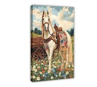 GAPKJGTS Póster de lienzo con diseño de caballo gitano bohemio para decoración de dormitorio, oficina, habitación, regalo, 60 x 90 cm