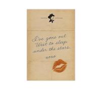 GAPKJGTS Póster de lienzo con texto en inglés "Gone Out West" con letras de amor vintage para decoración de sala de estar, dormitorio, 50 x 75 cm
