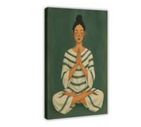 GAPKJGTS Póster de lienzo de meditación Grounded in Grace Calm para decoración de dormitorio, oficina, habitación, regalo, 20 x 30 cm