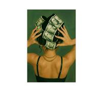 GAPKJGTS Póster de lienzo de poder femenino de Money Rollers para decoración de pared, pinturas para sala de estar, dormitorio, decoración de 60 x 90 cm
