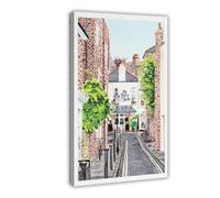 GAPKJGTS Póster de lienzo de The Holly Bush Pub en acuarela London Hampstead, decoración de dormitorio, paisaje, oficina, habitación, regalo, 50 x 75 cm