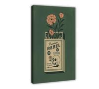 GAPKJGTS Póster de lona con flores Rebel Matchbox para decoración de dormitorio, oficina, habitación, regalo, 20 x 30 cm