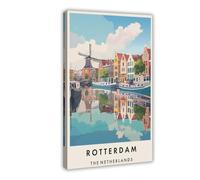 GAPKJGTS Rotterdam Travel Netherlands - Póster de lienzo para decoración de dormitorio, oficina, habitación, regalo, 30 x 45 cm