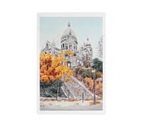 GAPKJGTS Sacre Coeur Paris Fall Montmartre - Lienzo de acuarela para decoración de dormitorio, paisaje, oficina, habitación, regalo, 40 x 60 cm