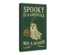 GAPKJGTS Spooky Is A Lifestyle Ghost and Pumpkin - Póster de lienzo para decoración de dormitorio, oficina, habitación, regalo, 40 x 60 cm