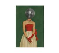 GAPKJGTS Surreal - Póster de pared con diseño de cabeza de bola de discoteca, retro, para decoración de sala de estar, dormitorio, 30 x 45 cm