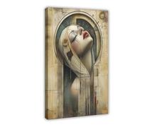 GAPKJGTS Surrealista - Póster abstracto de mujer con lágrimas, decoración de dormitorio, paisaje, oficina, habitación, regalo, 60 x 90 cm