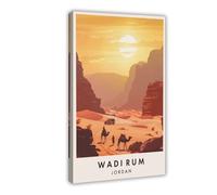 GAPKJGTS Wadi Rum Travel Jordan - Póster de lona para decoración de dormitorio, oficina, habitación, regalo, 30 x 45 cm