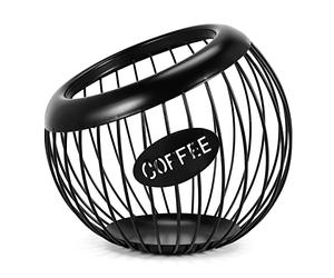 Gaqnzjx Soporte para estante de café, K-tazas y espresso de gran capacidad, cesta de almacenamiento para cápsulas de café de metal