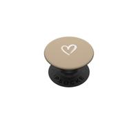 Garabato de corazón Dibujado a Mano desordenado - Beige/Tan PopSockets PopGrip Adhesivo