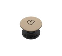 Garabato de corazón Dibujado a Mano desordenado - Beige/Tan PopSockets PopGrip Adhesivo