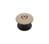 Garabato de corazón Dibujado a Mano desordenado - Beige/Tan PopSockets PopGrip Adhesivo