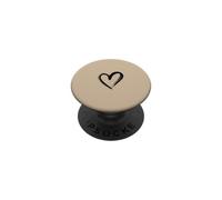 Garabato de corazón Dibujado a Mano desordenado - Beige/Tan PopSockets PopGrip Adhesivo