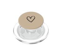 Garabato de corazón Dibujado a Mano desordenado - Beige/Tan PopSockets PopGrip para MagSafe