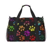 Garabato Huella de Pata Gato Perro Negro,Bolsas Deportivas, Bolsos de Viaje Deportivos Cruzados de Mano, Bolsas de Viaje de Gran Capacidad para Mujeres y Hombres.
