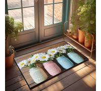 Garage Accessories For Man Cave Tarros pastel con margaritas: un felpudo de bienvenida para puerta de bienvenida a casa, decoración de habitación emo (40 x 60 cm)