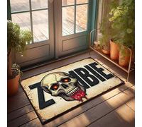 Garage Accessories For Man Cave Zombie Warning: The Undead Threat Felpudo de bienvenida para el hogar, decoración de habitación emo (50 x 80 cm)
