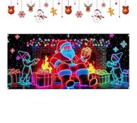 Garage Christmas Cover - Waterproof Large LED Light Display, Festive Holiday Door Wrap, Bright Outdoor Decorative Panel for House Party Yard Porch Patio Celebrations, Oversized Multi Use Design