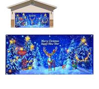 Garage Christmas Cover - Waterproof Large LED Light Display, Festive Holiday Door Wrap, Bright Outdoor Decorative Panel for House Party Yard Porch Patio Celebrations, Oversized Multi Use Design