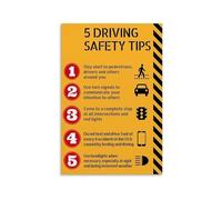 Garage Decor Poster Car Maintenance Guide and Safe Driving Tips Vehicle Care Rules for DIY Mechanics Automotive Enthusiasts Wall Art(Framed,12x18inch(30x45cm))