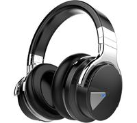 GarageRock E7 Auriculares Bluetooth con cancelación Activa del Ruido Auriculares inalámbricos sobre la Oreja con micrófono Graves Profundos, cómodas Almohadillas de proteína, 30 Horas, Negro