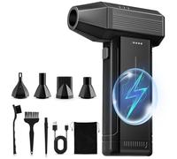 GARAID Soplador de Aire Potente con Luz LED, 6000 mAh 3 Velocidades 150000 RPM Soplador de Aire Comprimido Limpieza PC, Aire Comprimido Eléctrico Portátil Air Duster para Laptop, Coches, Sofás