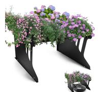 Garaje de acero para robot cortacésped con maceta, 80 x 66 x 48 cm, cobertizo de metal para robot cortacésped, toldo para robot molinero, color negro