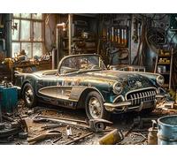 Garaje de Coches clásicos Puzzle 300 Piezas 3D Creativo Rompecabezas para Hombres Y Mujeres Decoración Hogar Moderno Construir Maquetas 300 PCS