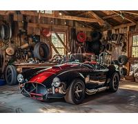 Garaje de Coches clásicos Puzzles 300 Piezas Obra De Arte 3D Familiar Premium Rompecabezas para Adultos Aliviar Estrés Decoración Hogar Moderno DIY 300 PCS