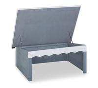 Relaxdays Mähroboter Garage Holz Garaje para Robot Cortacésped Madera, Techo Impermeable, Abatible, 46 x 108 x 82 cm, Caseta Protectora, Gris