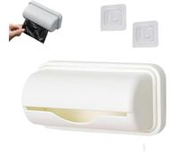 Garbage Bag Dispenser for Inside Trash Can, Trashbag Holder Small Bin Liner Kit, Non-Trace Hanging Small Bin Liner Kit for Bathroom Kitchen Office Trash Bags, for Bottom Of Can (White)