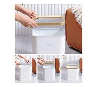 Garbage Can Creative Household Trash Can Household Pressing Ring Square Light Luxury Living Room Trash Can No Cover Large Capacity Garbage Cans Trash Can (Color : White) (Green)