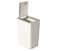 Garbage Can with Lid - 10L Bathroom trash can | Dog-Proof PushButton Compact Wastebasket | Dustbin for Dorm | Compact Corner Trash Bin for Bedroom, Kitchen, Toilet, Indoor Sink, Office, Home