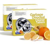 Garbage Disposal Cleaner Tablets 24-Pack, Sink Cleaner and Deodorizer, Disposal Cleaners and Deodorizer, Powerful Foaming Tablets, For Sink Grind Chamber & Drainpipe (2pcs)