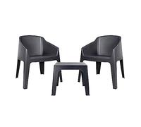 resol Silla con Brazos-Mesa Exterior | jardín, terraza, balcón | diseño, Ligero |, Antracita, Set