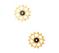 Garbaruk Juego de Roldanas 14 + 14 Dientes para Shimano 12 Velocidades MTB amarillo