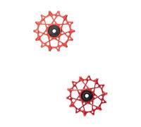 Garbaruk Juego de Roldanas 14 + 14 Dientes para Shimano 12 Velocidades MTB rojo
