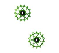 Garbaruk Juego de Roldanas 14 + 14 Dientes para Shimano 12 Velocidades MTB verde