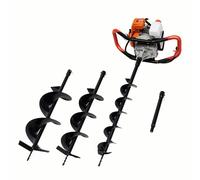Garbenat Broca de tierra de gasolina de 52 ccm, 2,4 CV, 1,9 kW, motor de 2 tiempos, taladro manual de jardín con broca de 10 cm/15 cm/20 cm, para construcción de vallas, jardín y cimientos