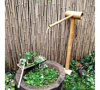 GaRcan Kit de Fuente de bambú con Bomba, Panel Solar de 6 W, Fuente de Agua Feng Shui, paisajes de características acuáticas para decoración de jardín, 50 cm de Altura