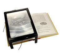 GaRcan Lupa con luz Manos Libres 12 LED 3X Grande de página Completa Plegable Rectangular Lupa de Escritorio portátil para Leer niños Mayores