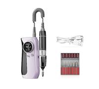 GaRcan Taladro de uñas, 45000 RPM Máquina de manicura eléctrica con Pantalla LCD, Kit de Lima de uñas inalámbrico Profesional para Equipos de uñas Herramientas Profesionales de uñas (púrpura A)