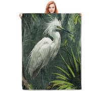 Garceta Nívea, Pájaro Blancos, Lindo Animal Mantas De Sofá Esponjosa Frazada Cálida Cobija para Hombre Adultos Sala De Estar 150x200cm