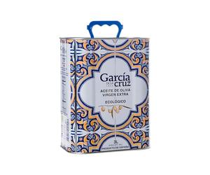 GARCÍA DE LA CRUZ - Aceite de Oliva Virgen Extra Ecológico, Aceite Premium Master Miller, Tonos de Almendra y Tomate, Cuerpo Suave, Procedencia España, Montes de Toledo, Envasado en Lata - 3L